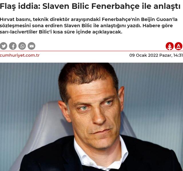 kaiyun sports-传闻成真？土媒曝比利奇与费内巴切已达成协议